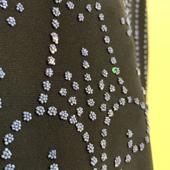 Collection Dress Barn | Beaded Sequin Black Sleeveless Pointed Scalloped Top XLP - Picture 10 of 17